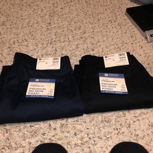 Haggar clothing 32x34 premium no iron khaki bundle of 2 nwt in black & navy